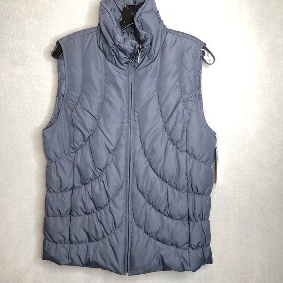 NWT Nine West Separates Down Filled Puffer Vest Womens Size M Grayish‎ Blue - Picture 1 of 6